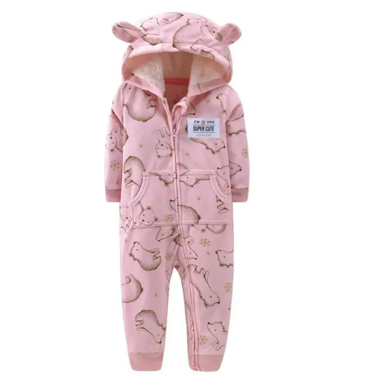 SISU KIDS - Entero Polar Rosado Oso