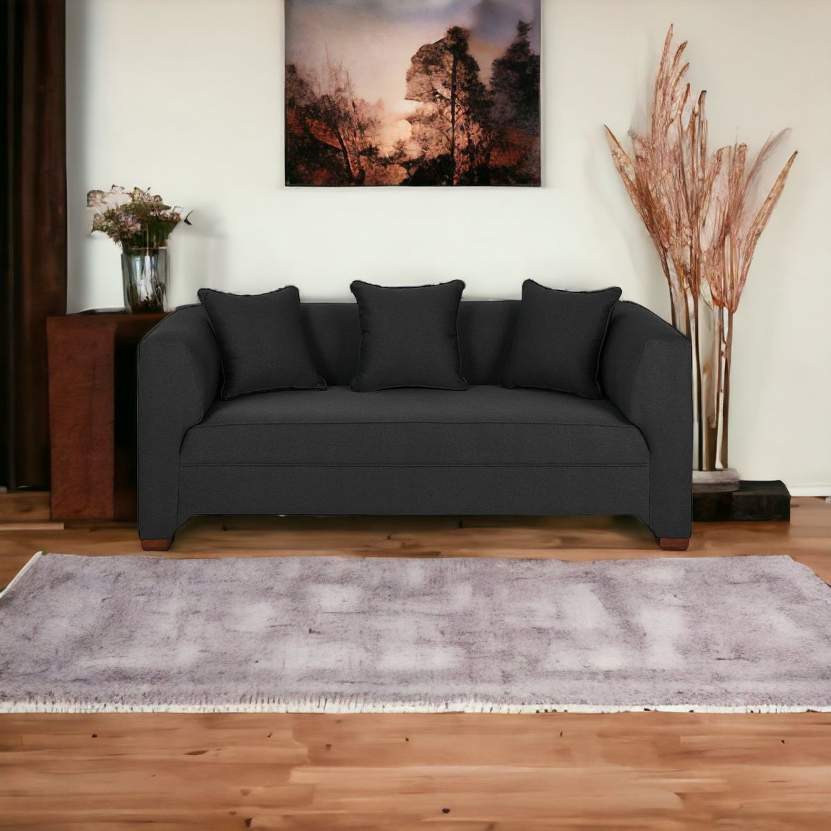 MUEBLES AMERICA - Sofá Metropolitan 3 Cuerpos Lino Marengo.