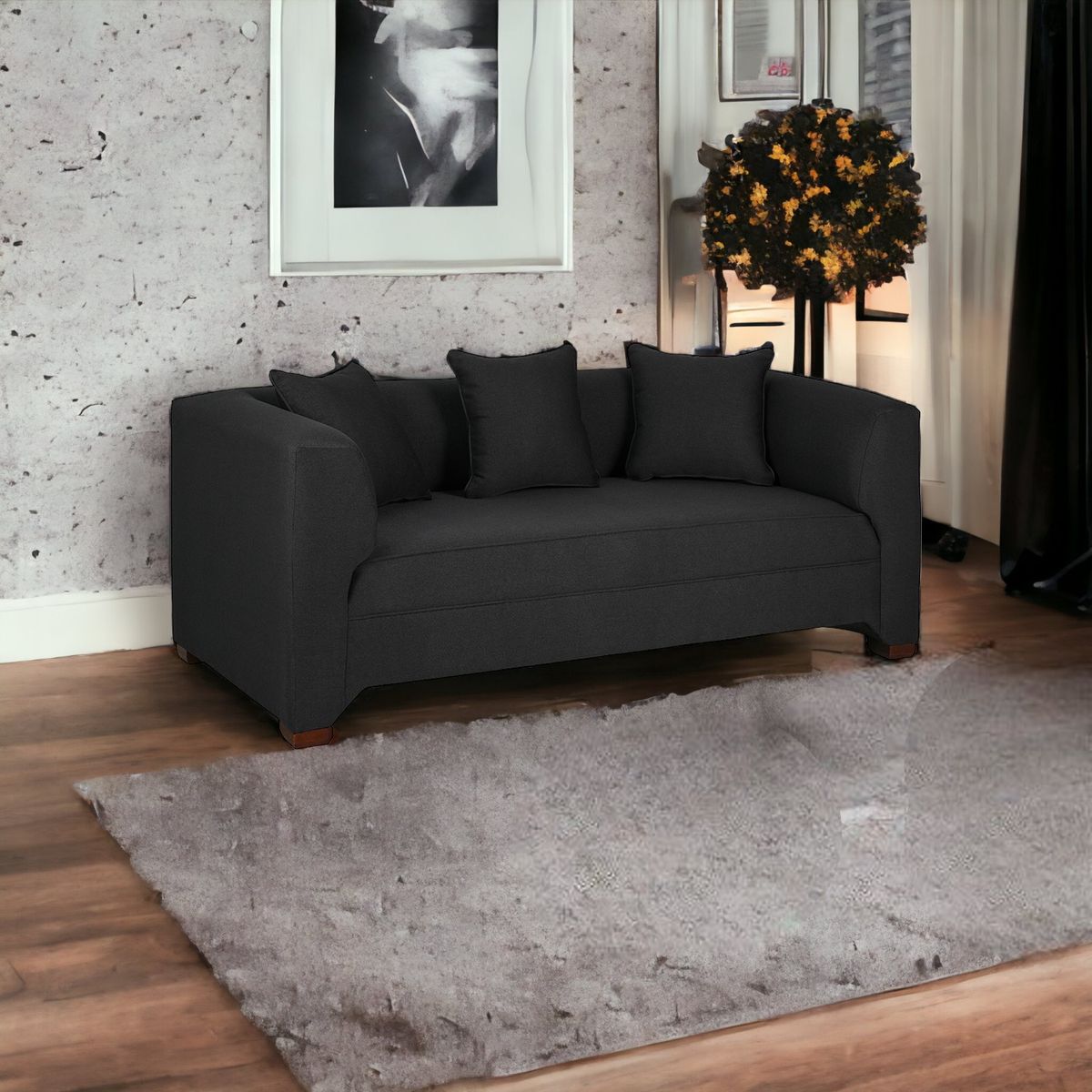 MUEBLES AMERICA - Sofá Metropolitan 3 Cuerpos Lino Marengo.