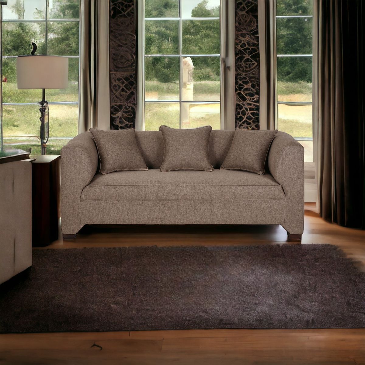 MUEBLES AMERICA - Sofá Metropolitan 3 Cuerpos Lino Café