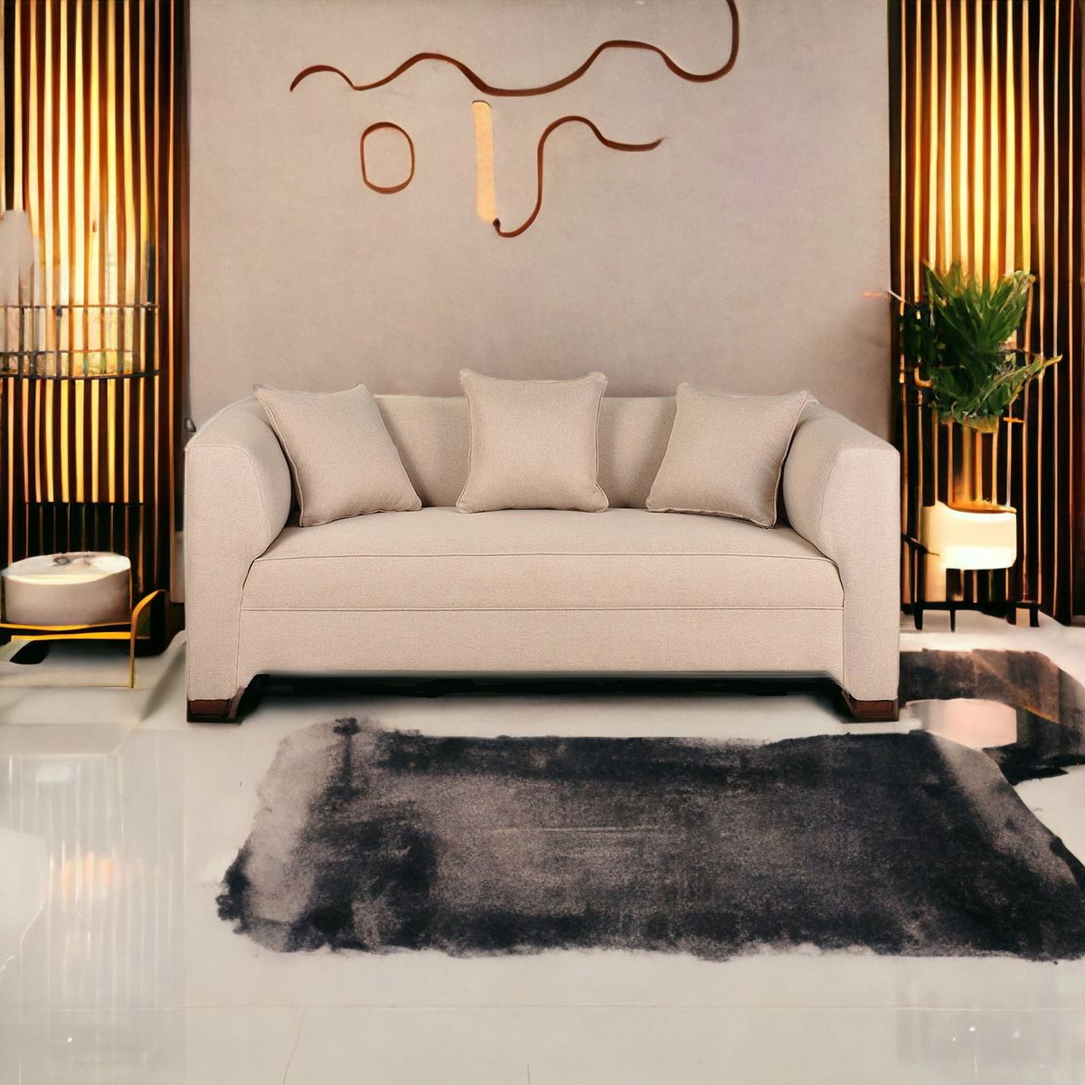 MUEBLES AMERICA - Sofá Metropolitan 3 Cuerpos Lino Beige