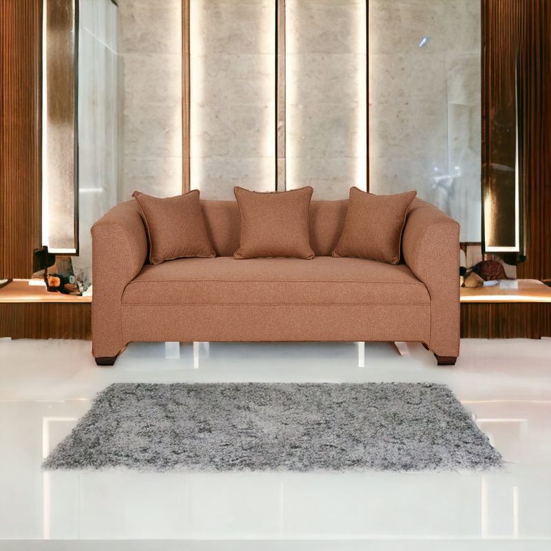 MUEBLES AMERICA - Sofá Metropolitan 3 Cuerpos Lino Mostaza