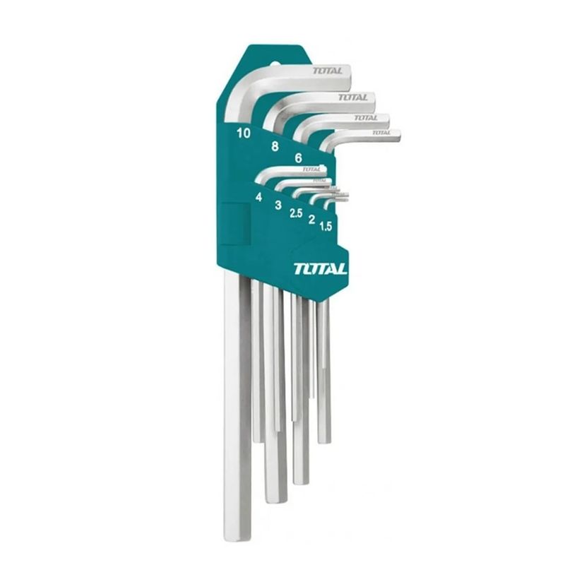 TOTAL TOOLS - Set Juego De Llaves Allen Hexagonal 9 Piezas