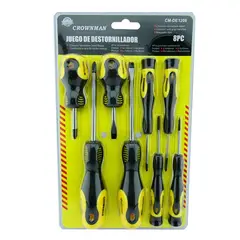 GENERICO - Kit Set Juego Destornilladores 8 Piezas Crownman