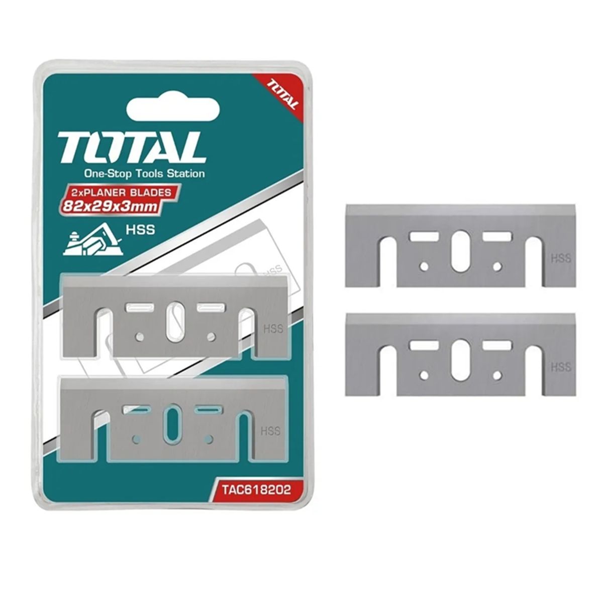 TOTAL TOOLS - Cuchilla Repuesto Cepillo Electrico X2 Unidades 82mm