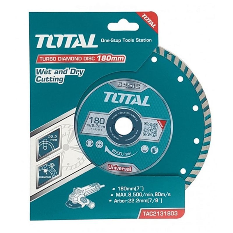 TOTAL TOOLS - Disco De Corte Diamantado Turbo 7 180mm Total Tac2131803