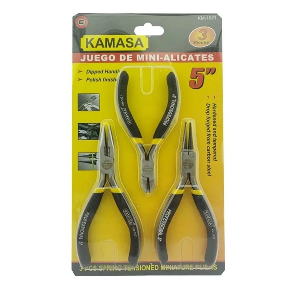 KAMASA - Set Kit Juego De Mini Alicates 5 Pulgadas 3 Piezas Kamasa
