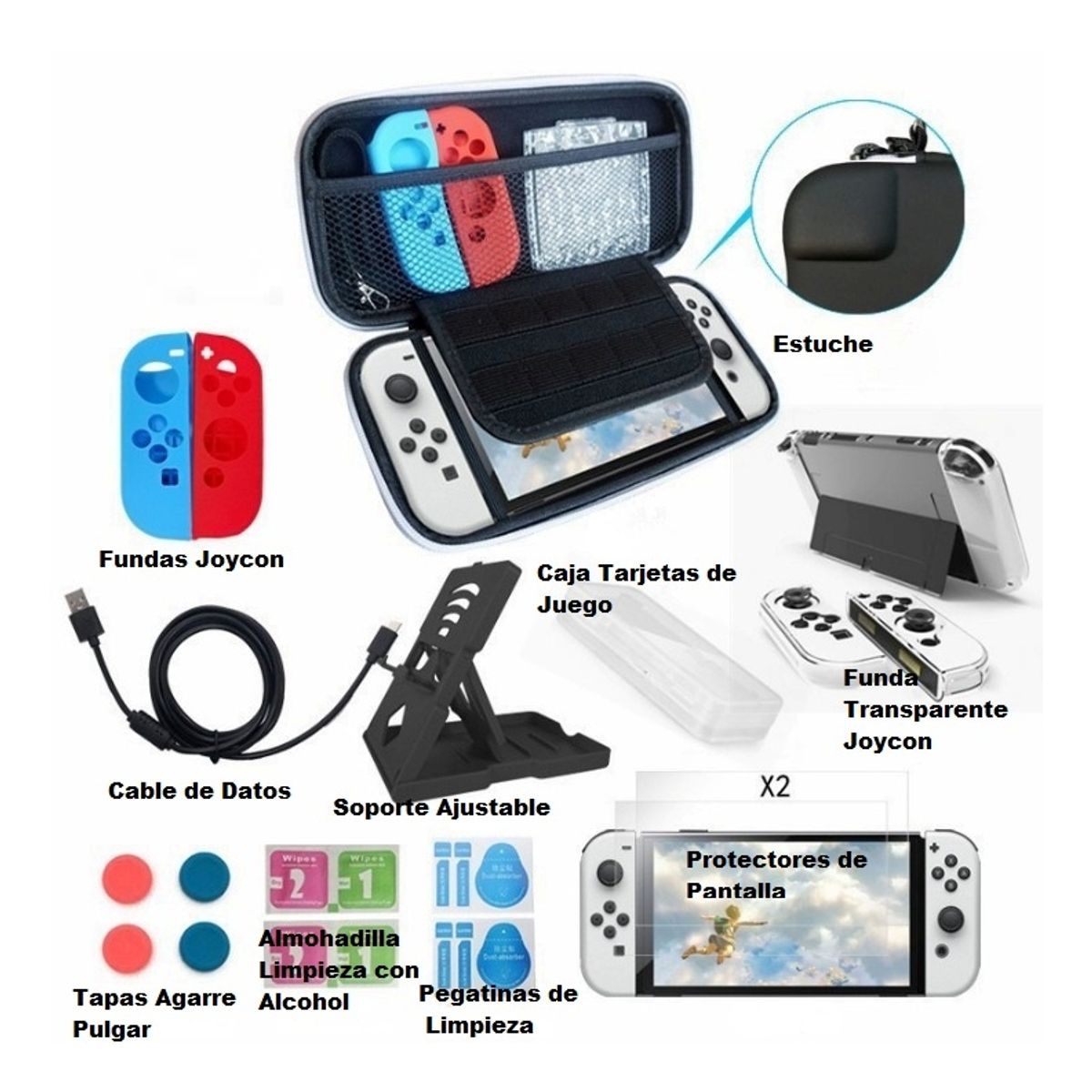 ZG STORE - Estuche Protector Para Nintendo Switch Oled Pack Protector Completo