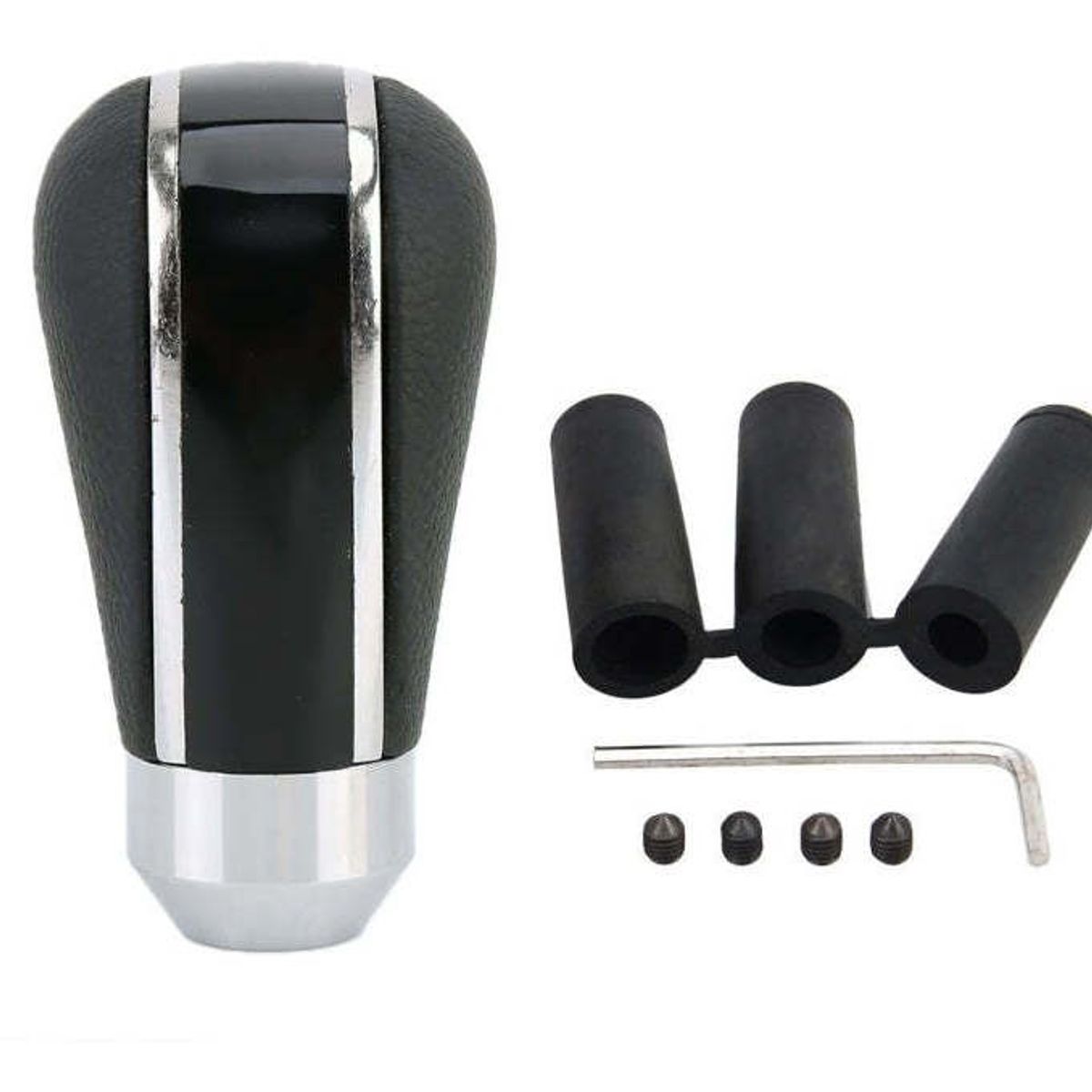 GENERICO - Pomo Palanca De Cambio Universal Eco Cuero 5TA Centro Negro