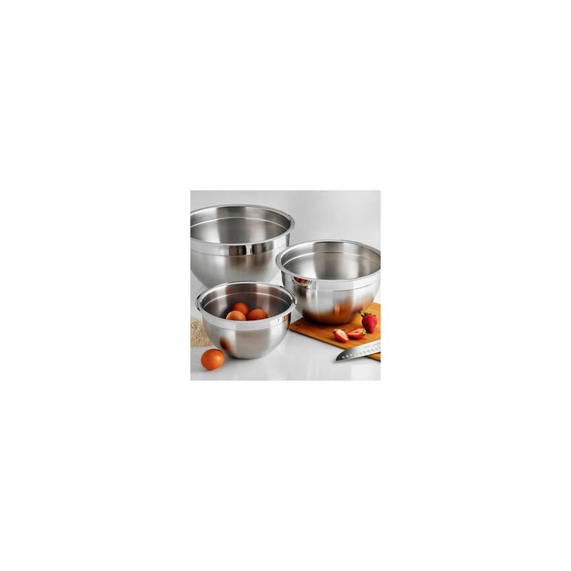 GENERICO - Pack 3 Bowls Acero Inoxidable Repostería Cocina Ensaladas