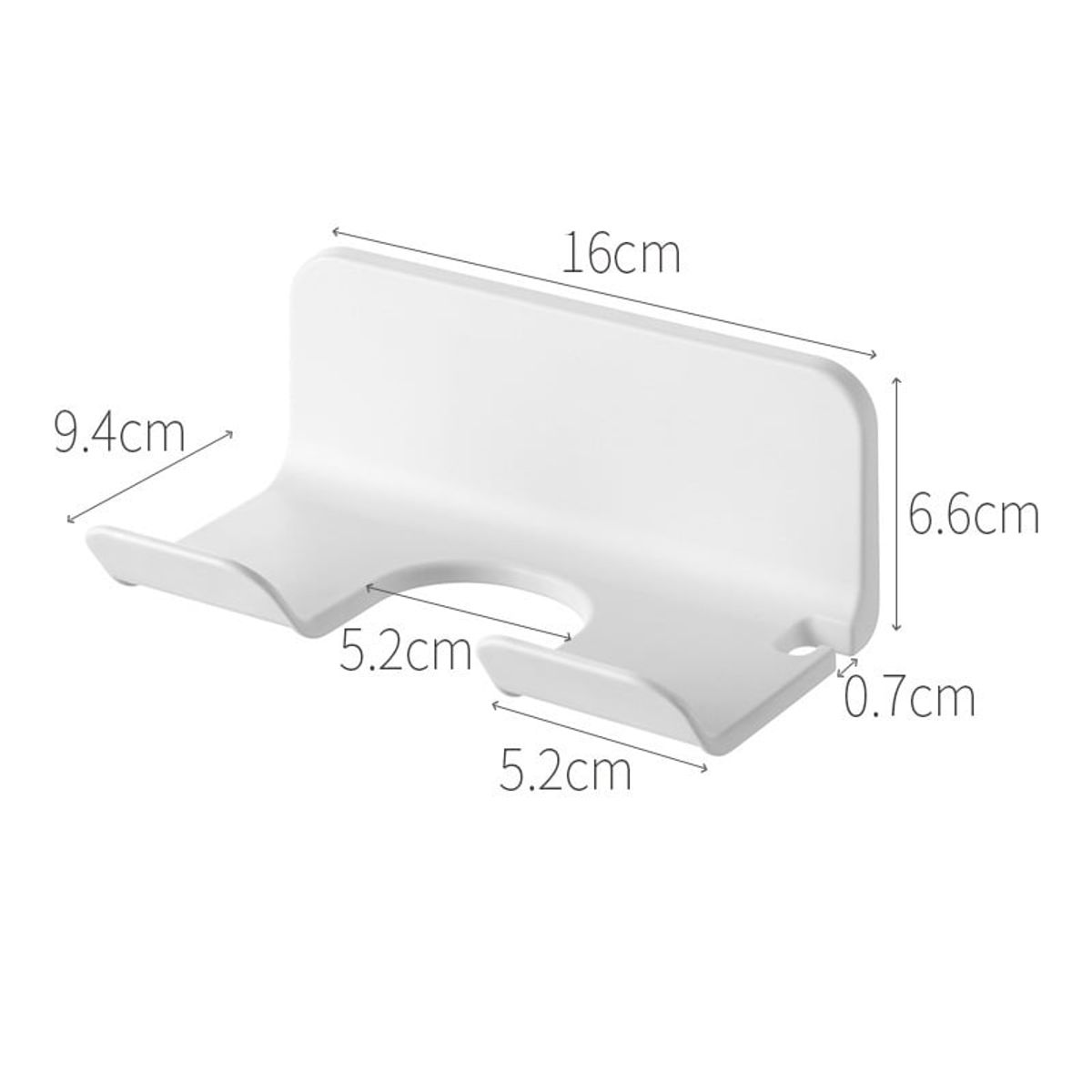 GENERICO - Soporte Porta Secador De Pelo Adhesivo Sin Perforar Blanco