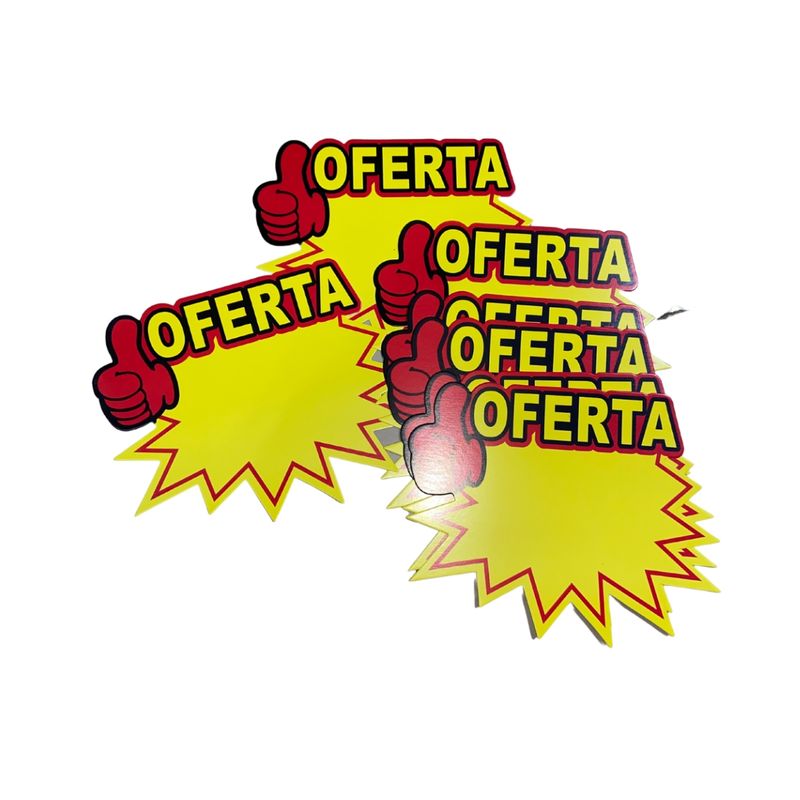 GENERICO - Pack 10 Etiquetas Grandes Oferta Cartón Para Precios 22x30cm