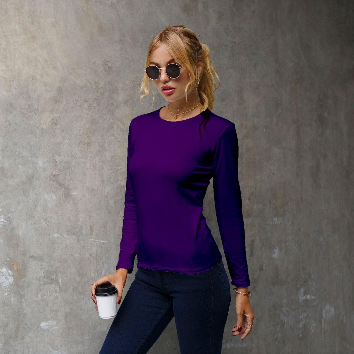 SHANDIAN - Polera manga larga mujer