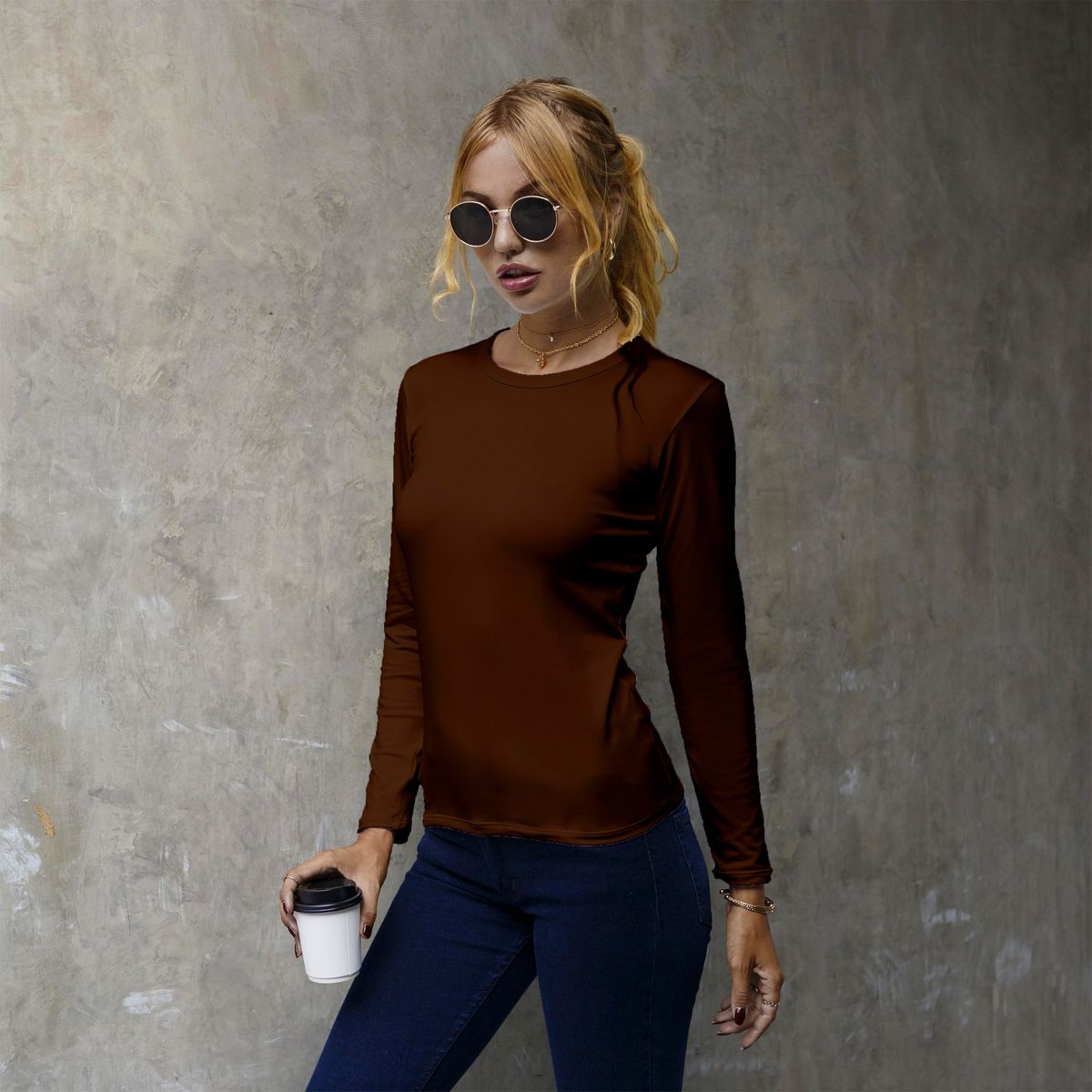 SHANDIAN - Polera manga larga mujer