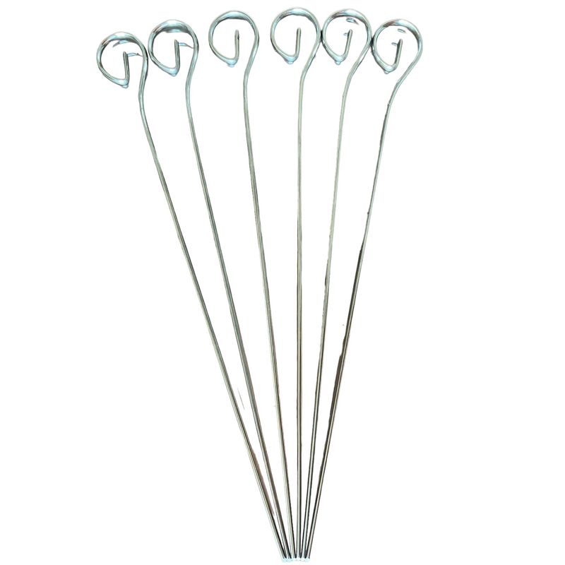 GENERICO - 6 Pinchos Acero Espetos Brochetas Anticuchos Parrillero