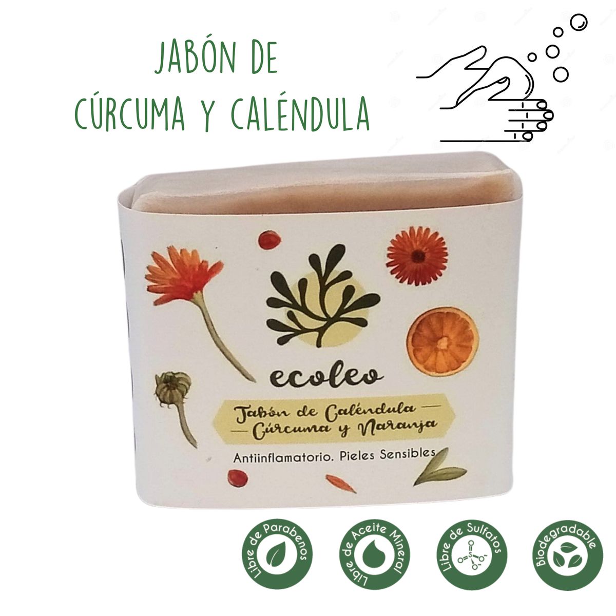 ECOLEO - Jabón de Cúrcuma y Caléndula