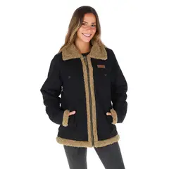 BUFFALO CHILE - Chaqueta Reversible Turpis Negro - Mostaza Jaspeado Mujer