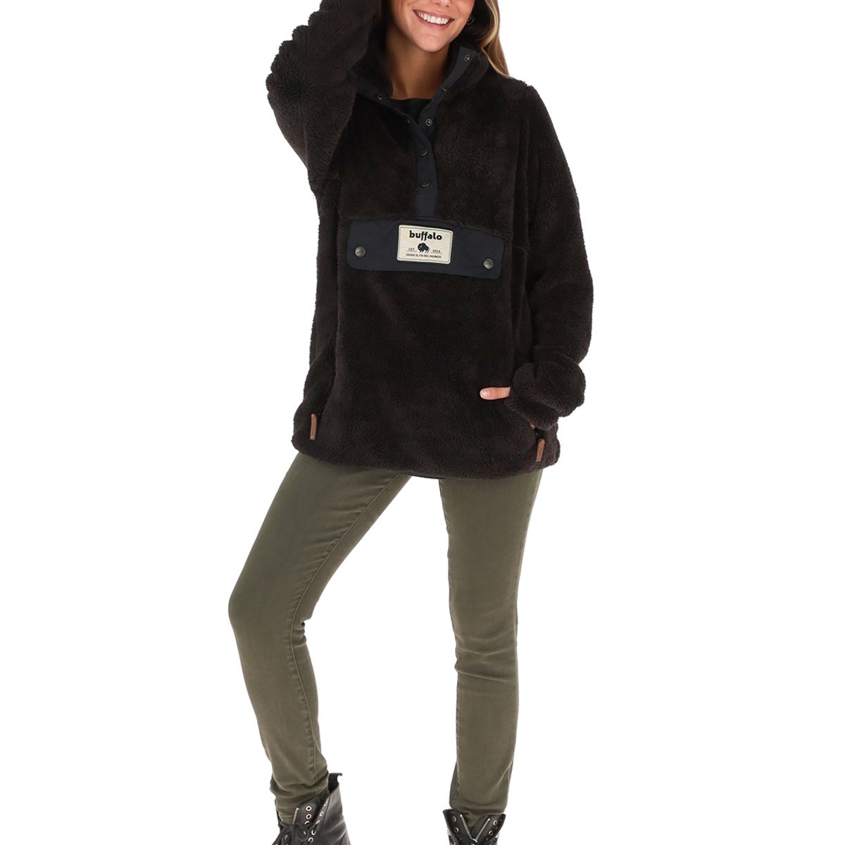 BUFFALO CHILE - Chaqueta Indigo Negro Mujer