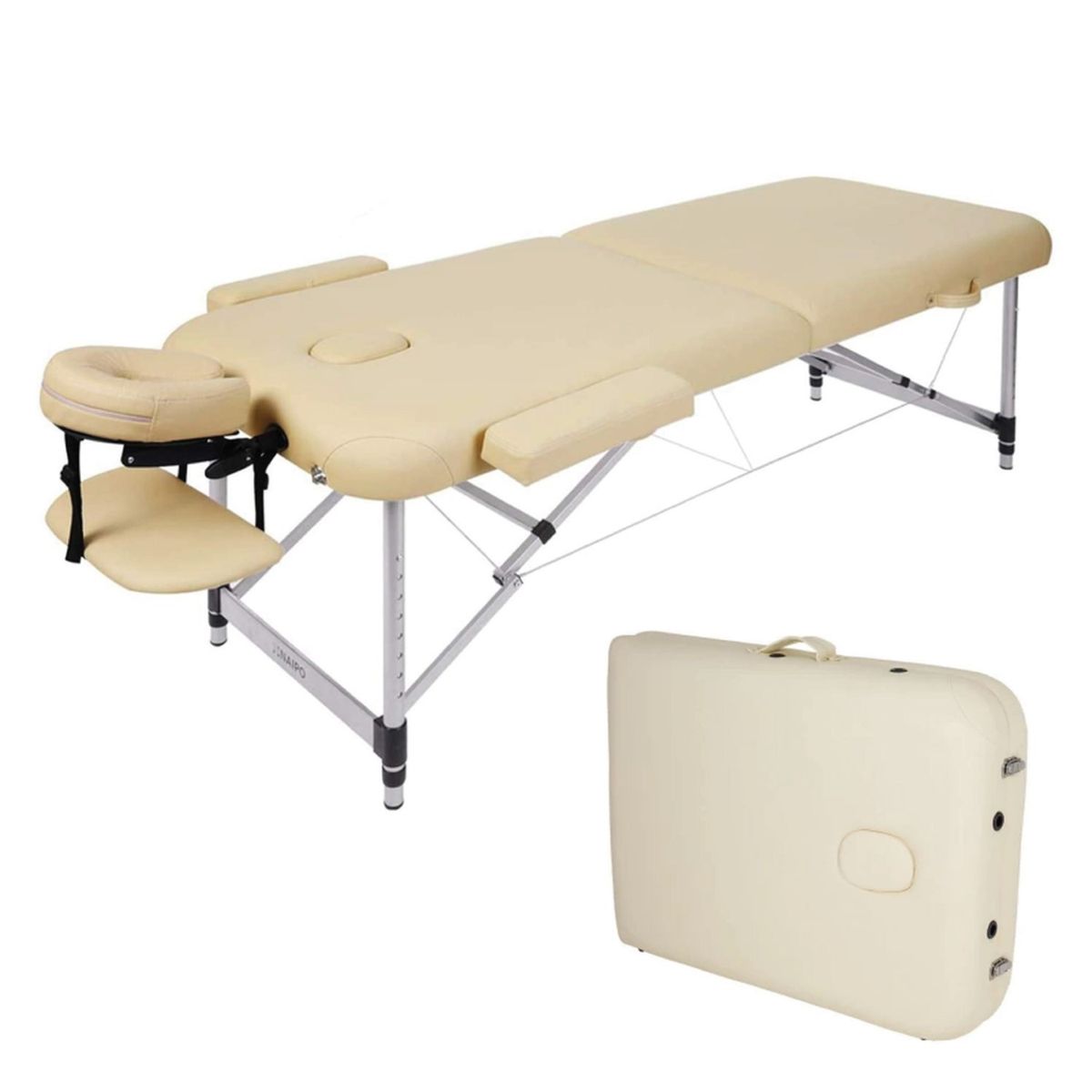 LUMAX - Camilla de Masajes de Aluminio Beige