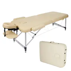 LUMAX - Camilla de Masajes de Aluminio Beige