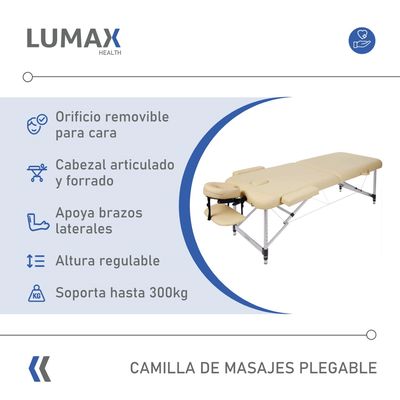 Imagen 2 del producto Camilla de Masajes de Aluminio Beige