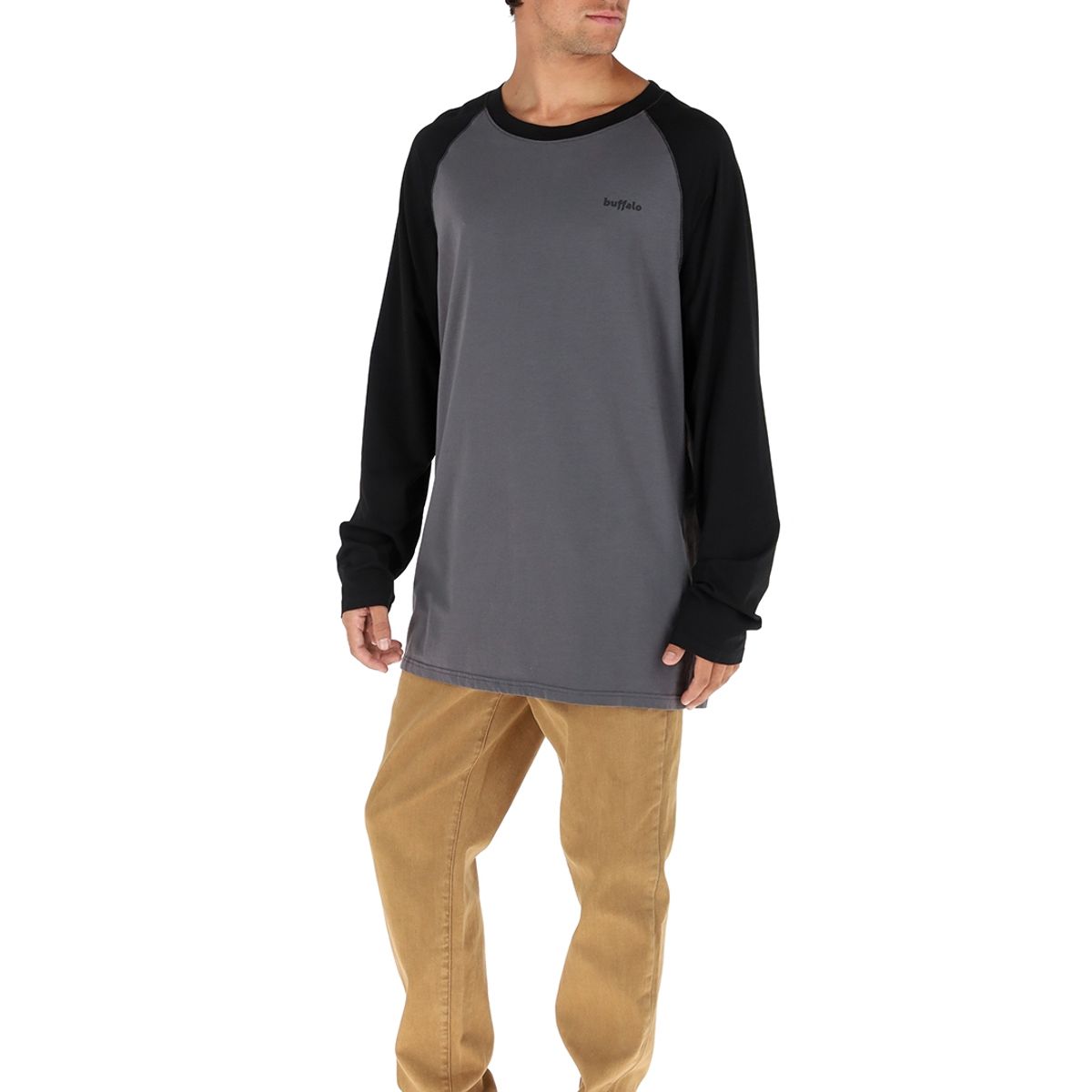 BUFFALO CHILE - Polera Manga Larga Dubia Gris Hombre