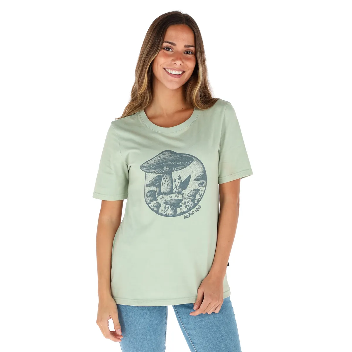 BUFFALO CHILE - Polera Manga Corta Gibba Verde Mujer