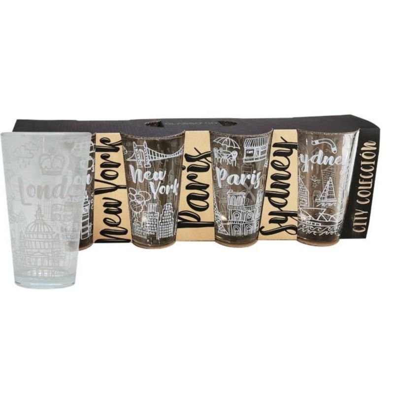 GLASSO - SET 4 VASOS CITY COLLECTION GLASSO