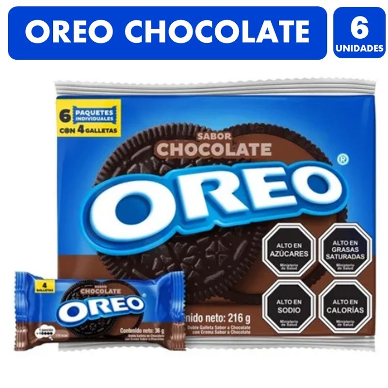 OREO - Oreo Chocolate - Galletas Especial Colación (Pack Con 6 Uni)