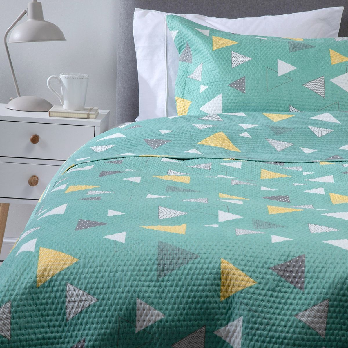 ZAHR - CUBRECAMA ESTAMPADO VERDE 1.5 PLAZA