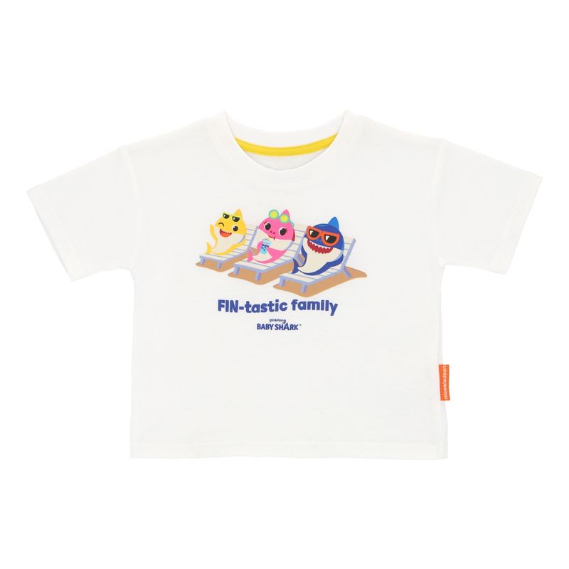 BABY SHARK - Polera Manga Corta Bebé Blanca Baby Shark