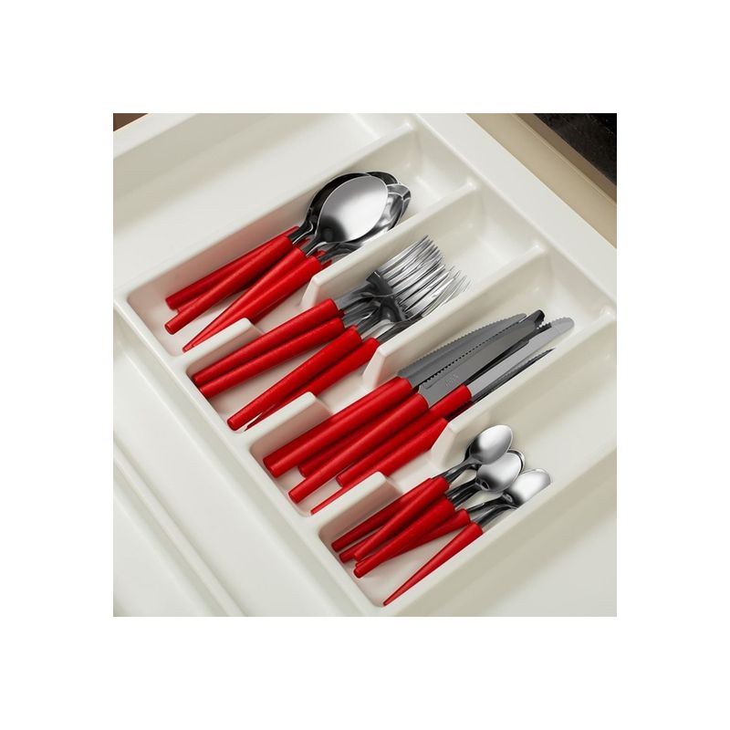 IMAHE - SET 24 CUBIERTOS ROJO CON RALLADOR IMAHE