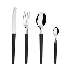 IMAHE - SET 24 CUBIERTOS NEGRO CON RALLADOR