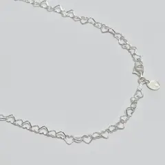 ROSETT - Cadena corazones 50 cm Plata ley 925