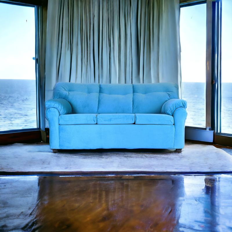 MUEBLES AMERICA - Sofá América 3 Cuerpos Tela Turquesa