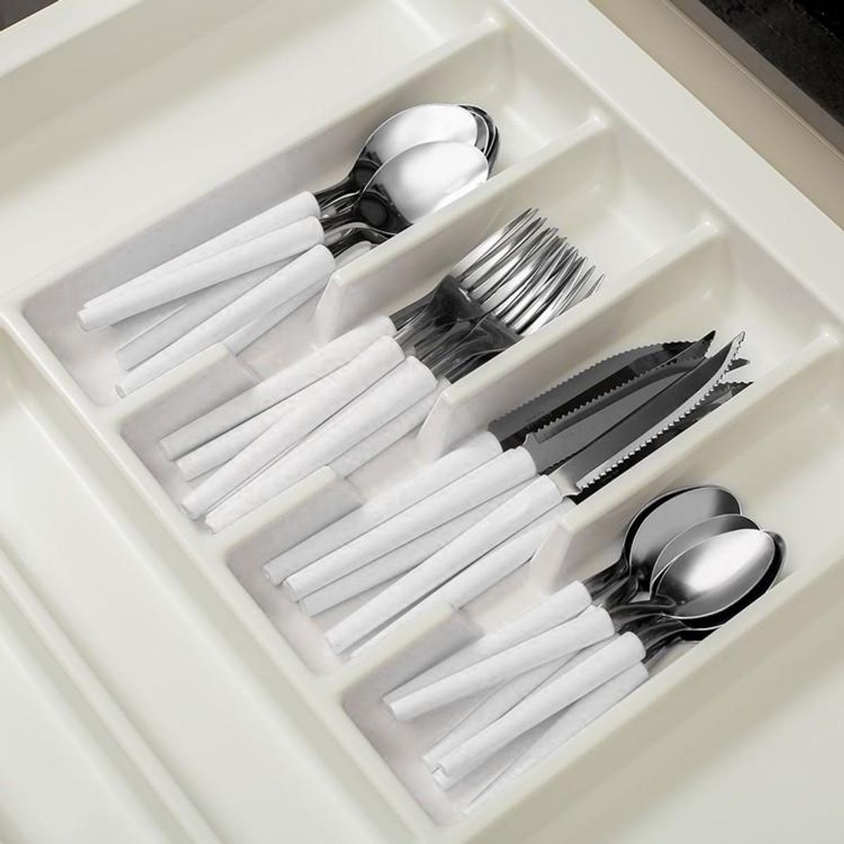 IMAHE - SET 24 CUBIERTOS BLANCO CON RALLADOR IMAHE