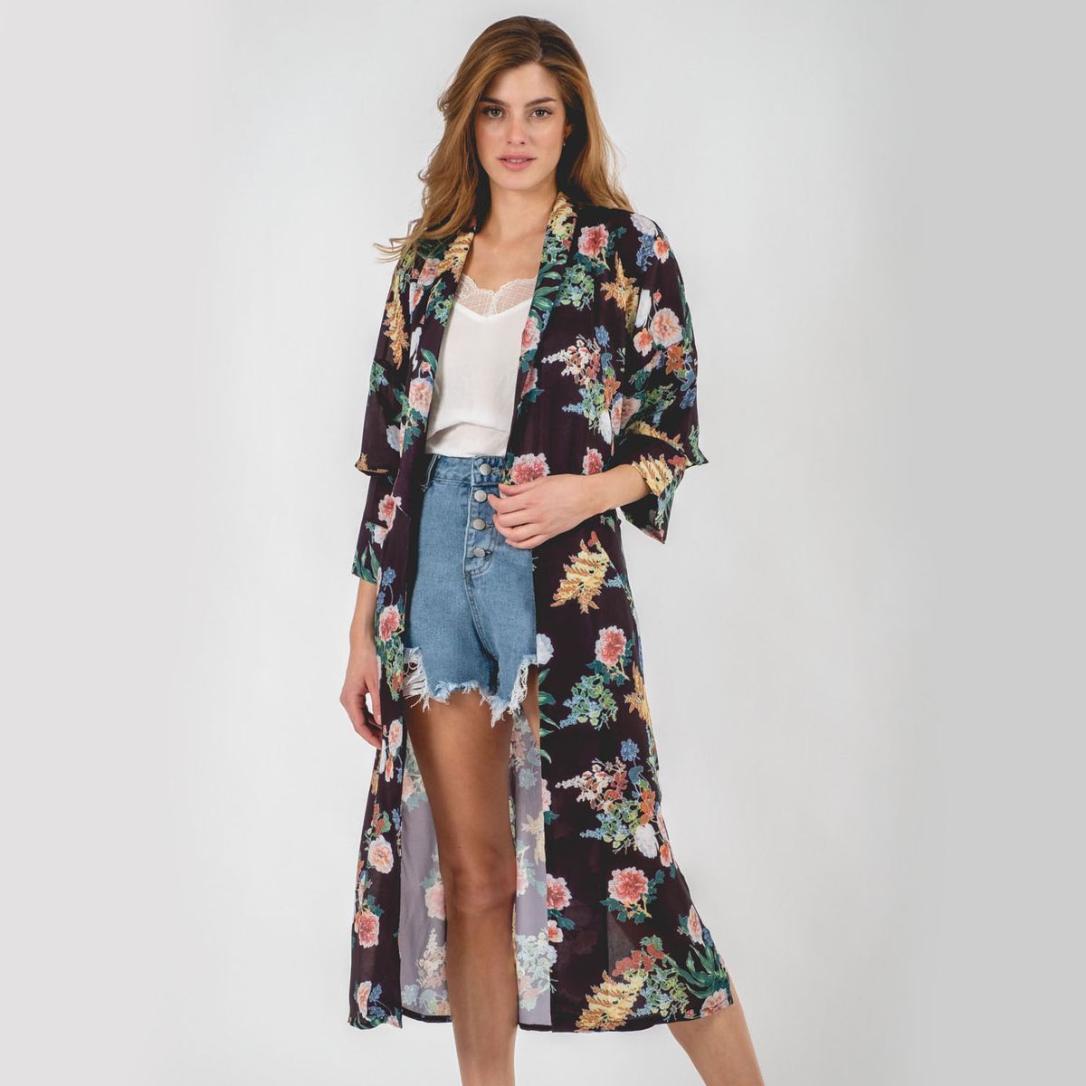 GUINDA - Kimono floreado GUINDA Irene