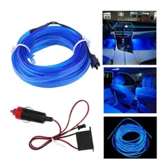 GENERICO - Hilo Neon Decorativo Luz Led 3Mt Interior Auto Tuning BLUE