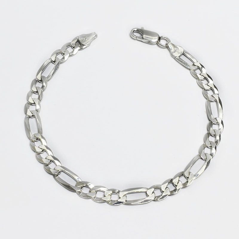 ROSETT - Pulsera fígaro 3x1 22 cm Plata ley 925.