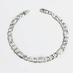 ROSETT - Pulsera fígaro 3x1 22 cm Plata ley 925.