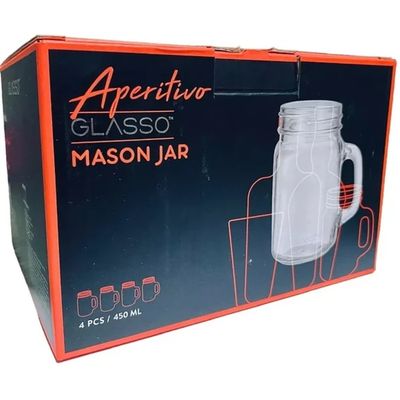 Imagen 2 del producto Set 4 Vasos Mason Mojitos Jarra Malteadas Vidrio