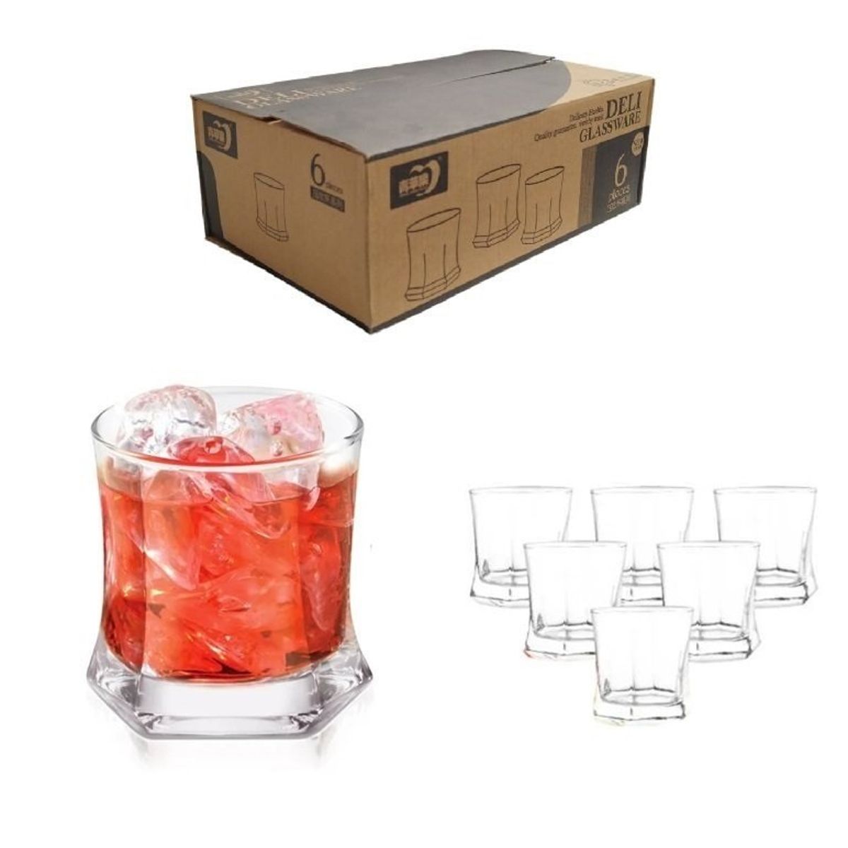 GENERICO - Set 6 Vaso Vivaldi Rocks Deli Glass Import 250cc