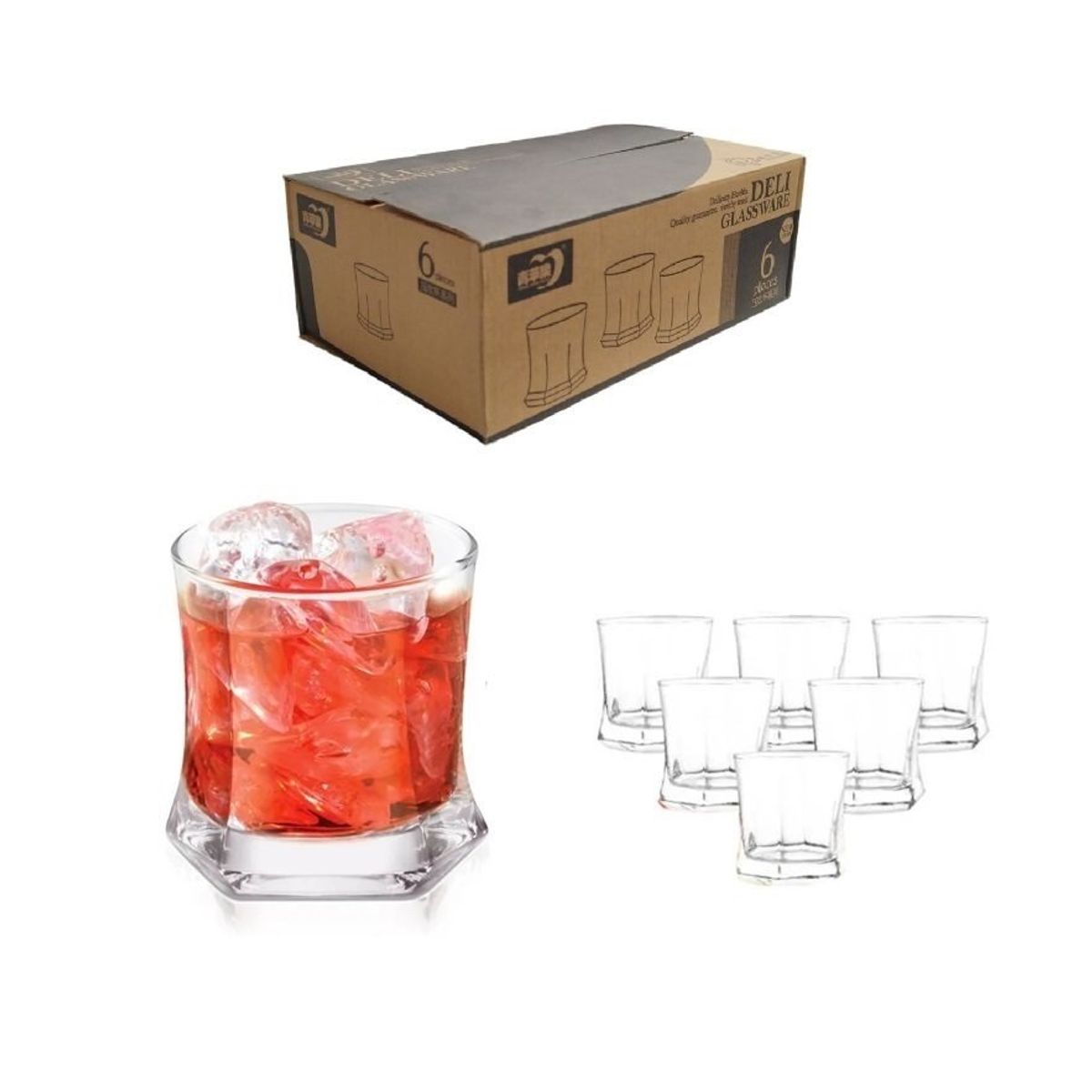 GENERICO - Set 6 Vaso Vivaldi Rocks Deli Glass Import 250cc