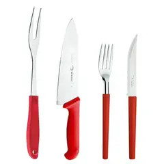 IMAHE - JUEGO DE ASADO 14 PIEZAS ROJO