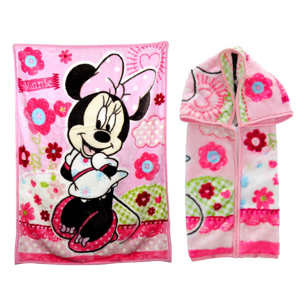 DISNEY - Saco con Broche Bebé Manta Minnie Rosado Disney