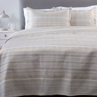 CUBRECAMA ESTAMPADO BEIGE 2 PLAZAS
