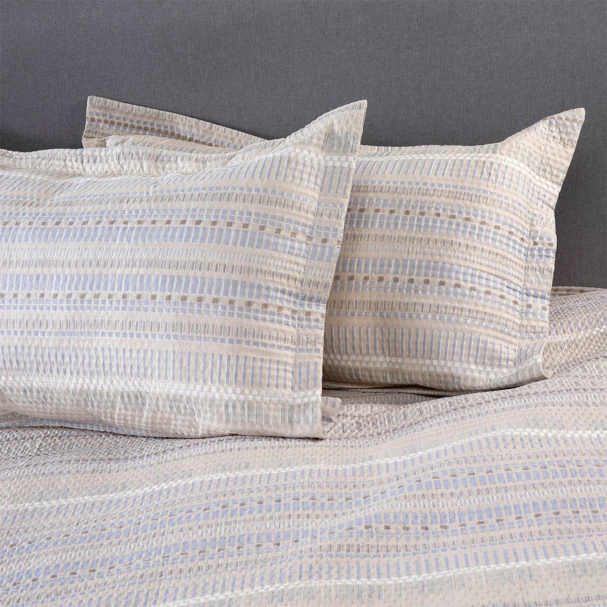 ZAHR - CUBRECAMA ESTAMPADO BEIGE 2 PLAZAS