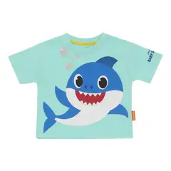 BABY SHARK - Polera Manga Corta Celeste