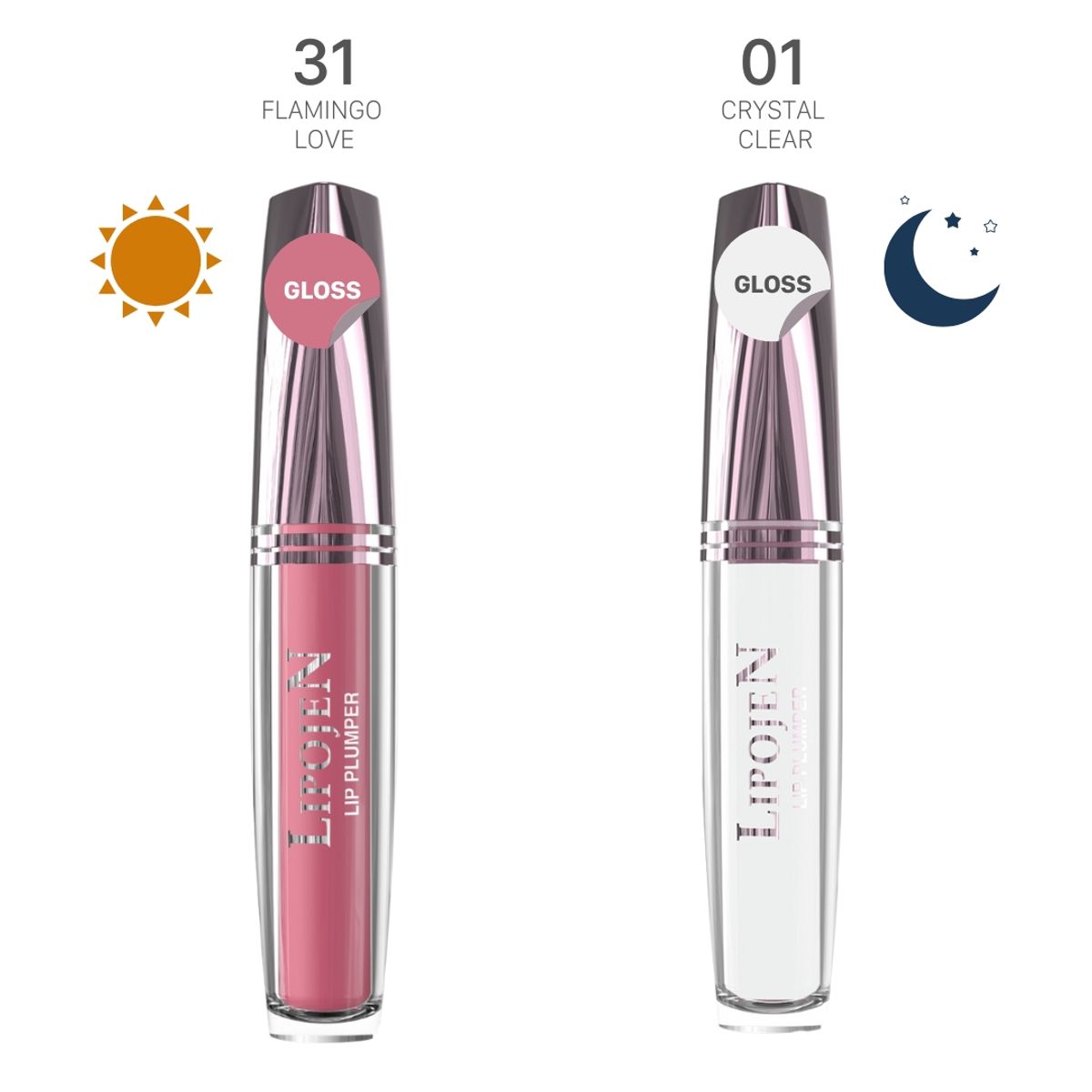BIOLIFE IMPROVING YOU - Pack Dia/Noche Gloss 31 Flamingo Love + Gloss 01 Cristal Clear