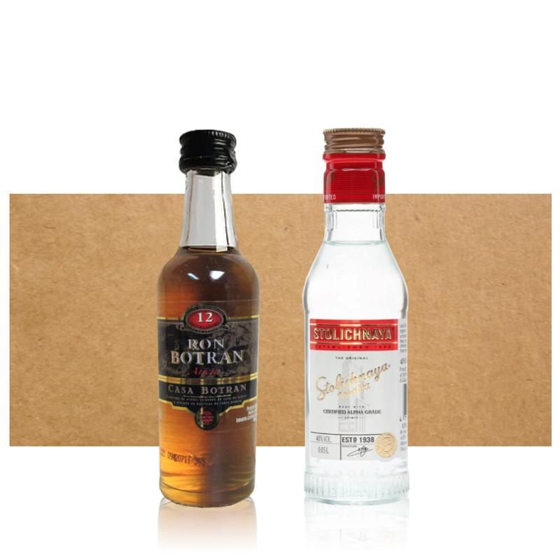 BBVINOS - Mix Miniatura Botran Añejo & Stolichnaya - Dorado
